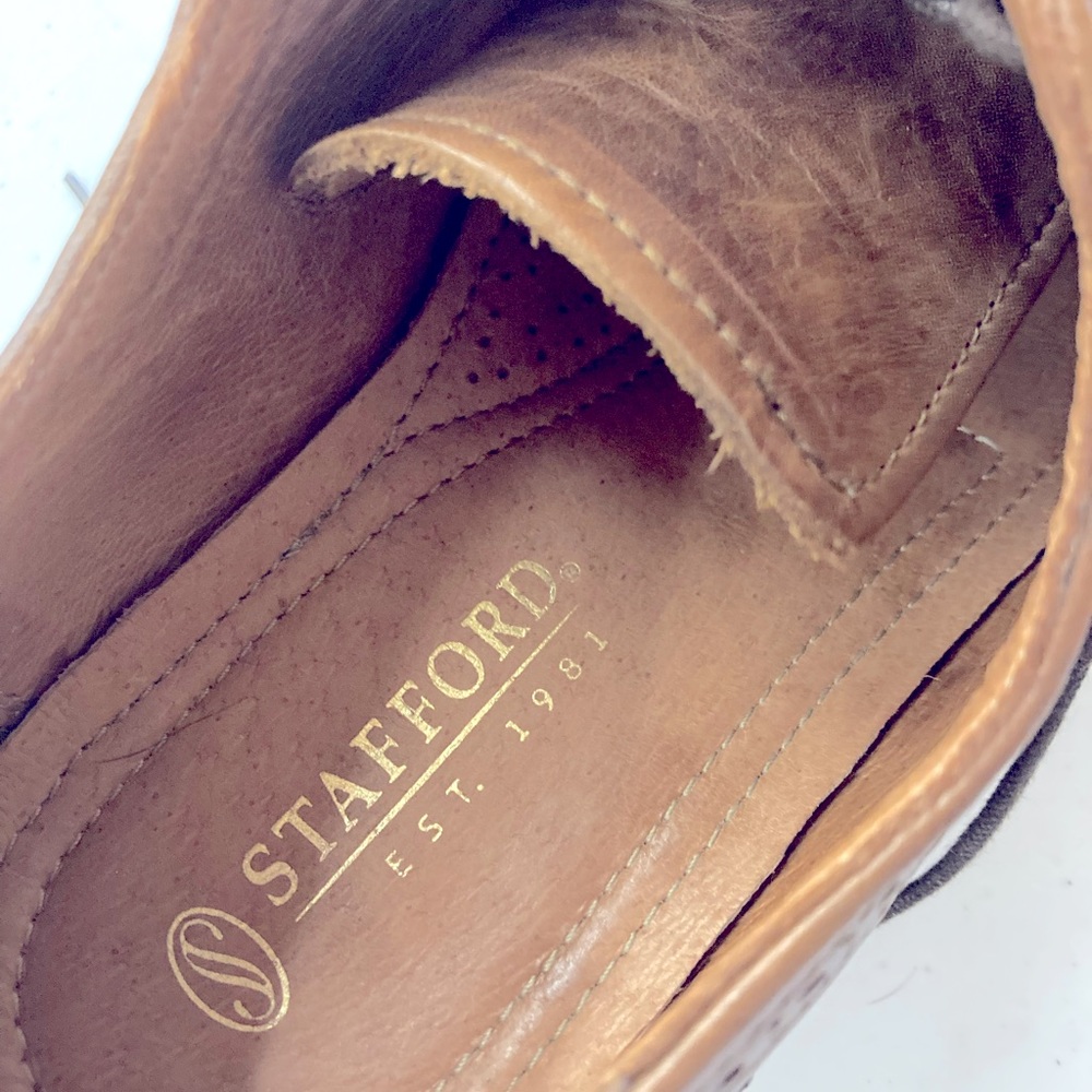 Mens Stafford Leather Shoes Size 12M - Picture 7 of 8